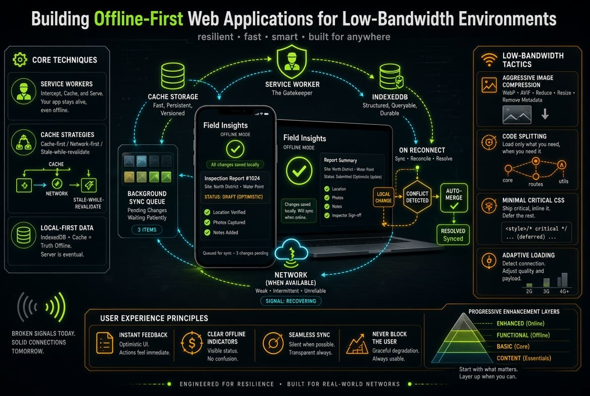 Building Offline-First Web Applications for Low-Bandwidth Environments